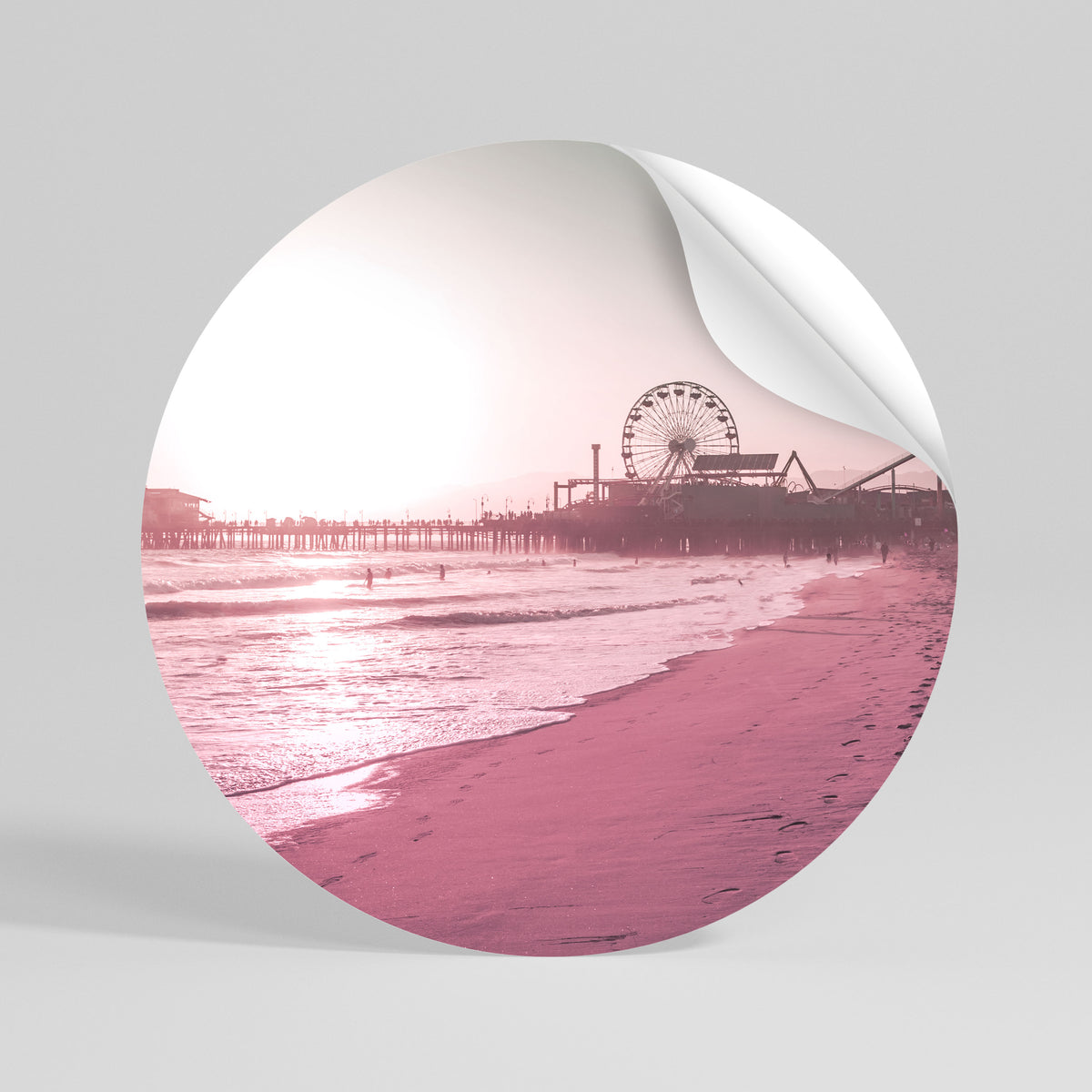 PASTEL COAST VIBES Kulatá samolepka