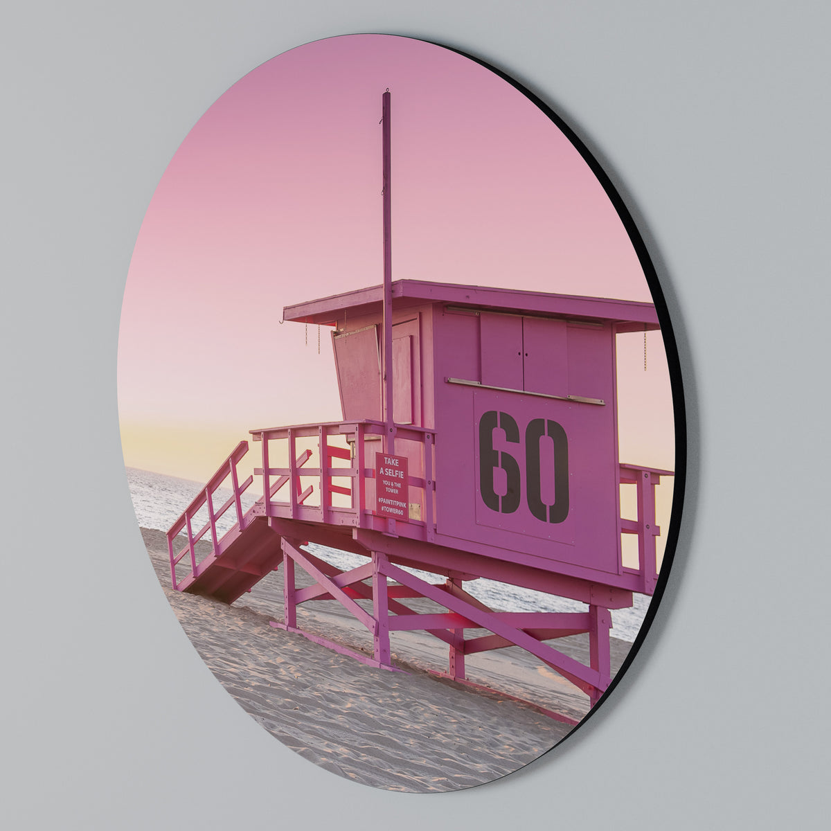 PINK PARADISE WATCH Kulatá nástěnná dekorace