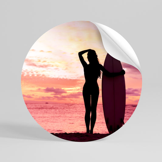 SUNSET SURF SPIRIT Kulatá samolepka