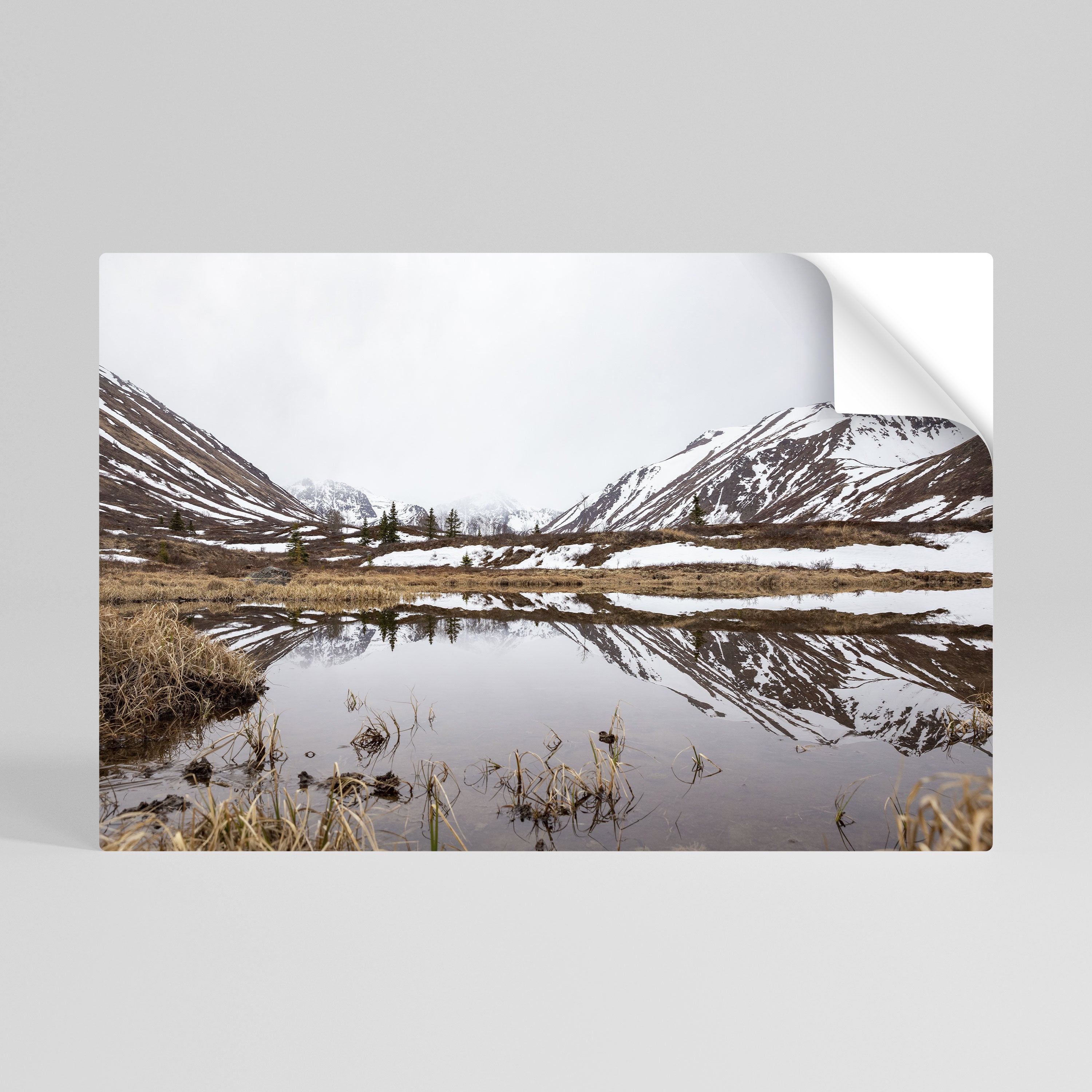 SNOW-KISSED REFLECTIONS Peel and Stick Horizontal Poster