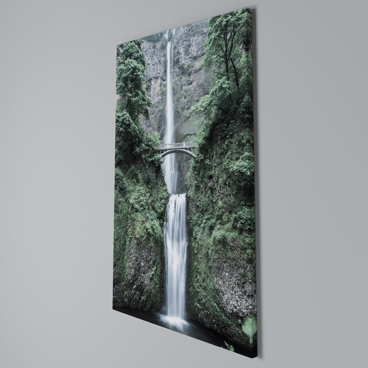 MYSTICAL WATERSCAPE BRIDGE Vertical Canvas Print