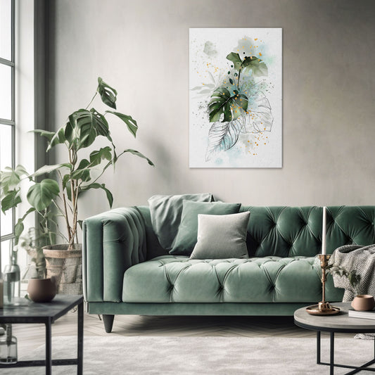VIVID LEAF SYMPHONY Vertical Canvas Print