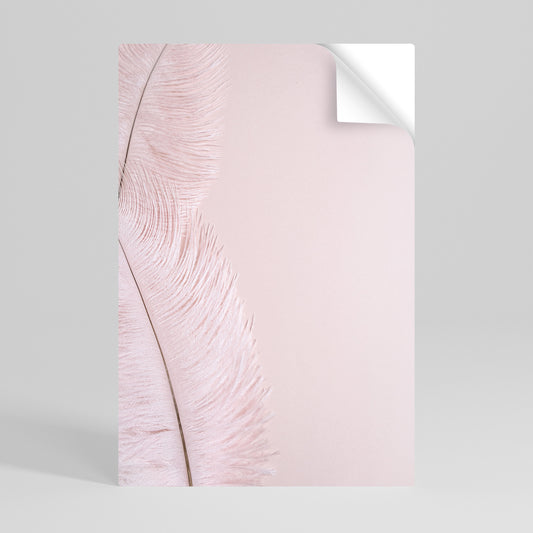 WHISPERING PINK FEATHERS Svislý samolepicí plakát
