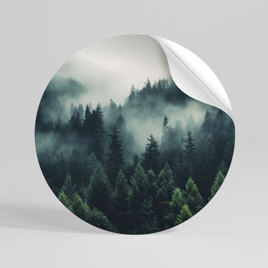 MYSTICAL FOREST WHISPERS Kulatá samolepka