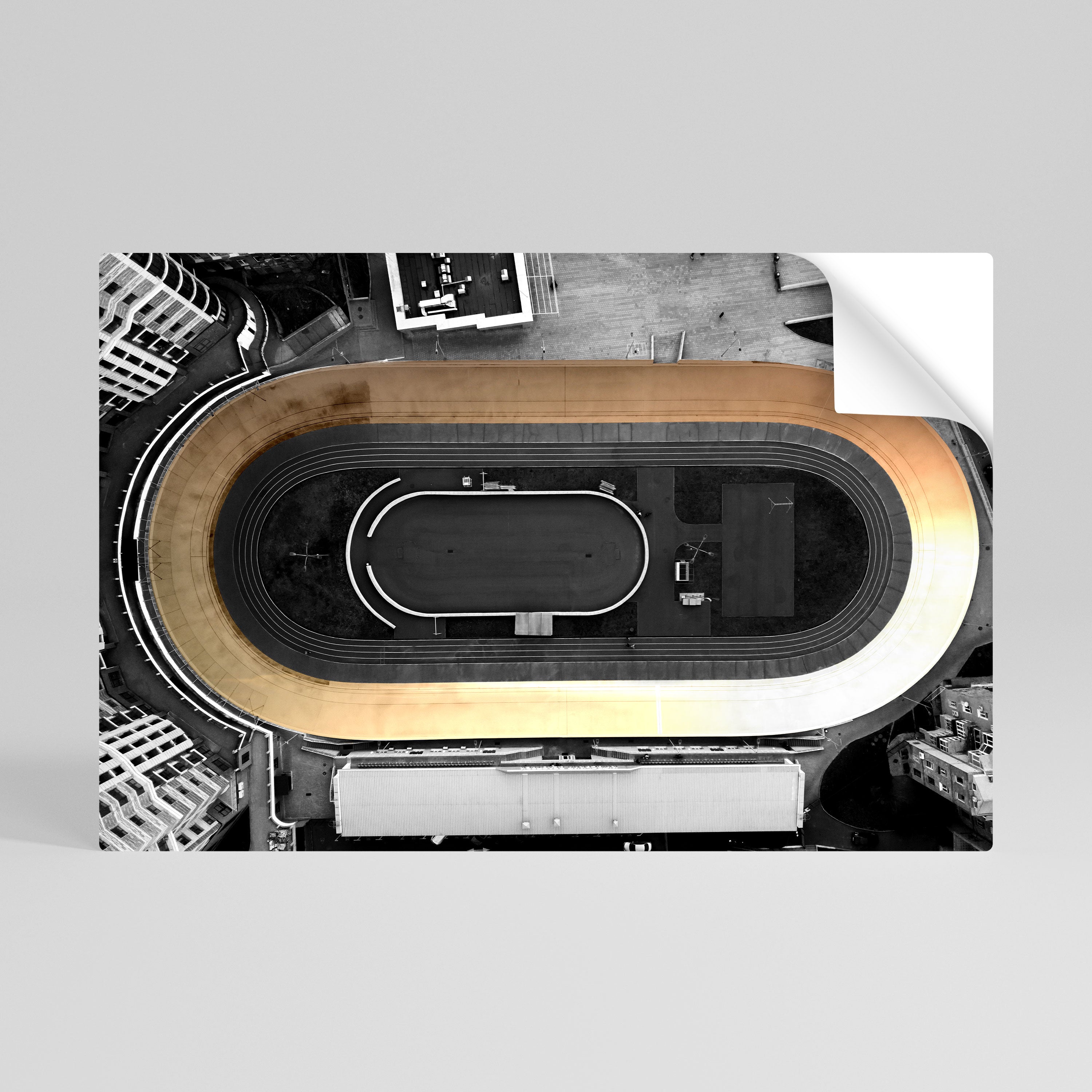 EDGE OF THE TRACK Peel and Stick Horizontal Poster