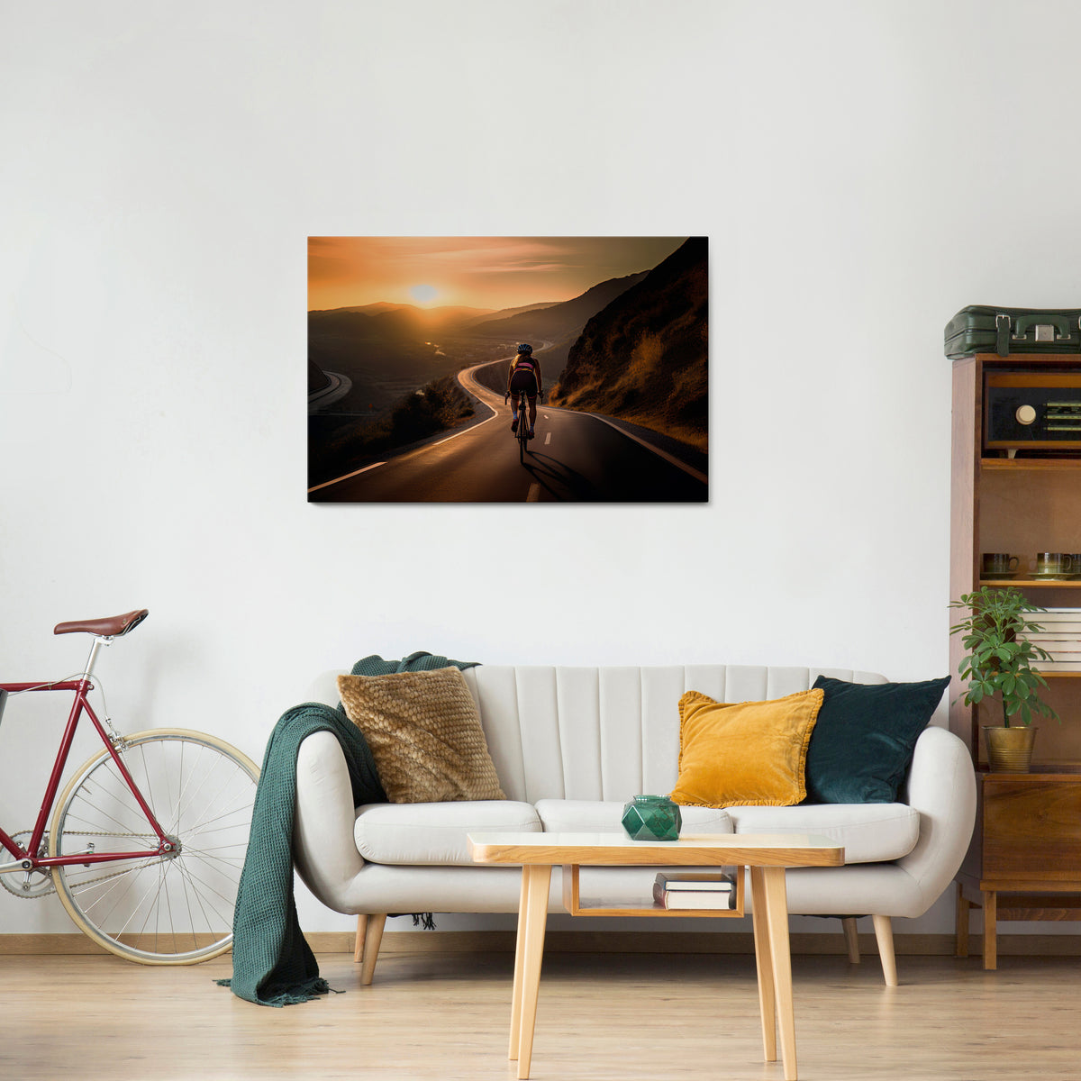 RIDE INTO GOLD Horizontal Canvas Print