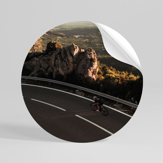 MOUNTAIN ROAD RIDE Kulatá samolepka