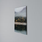 GOLDEN TREES IN FOG Vertical Canvas Print