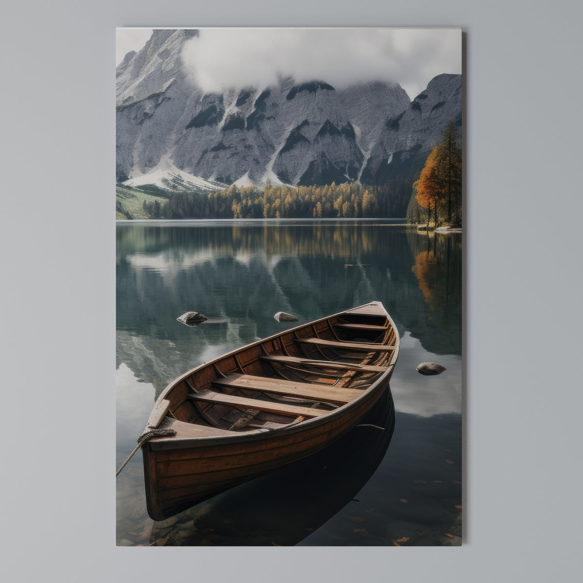 MOUNTAINSIDE REFLECTIONS Vertical Canvas Print