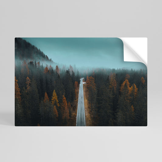 SERENE ROADWAY ESCAPE Vodorovný samolepicí plakát