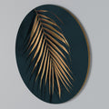 GOLDEN PALM WHISPERS Round Wall Art