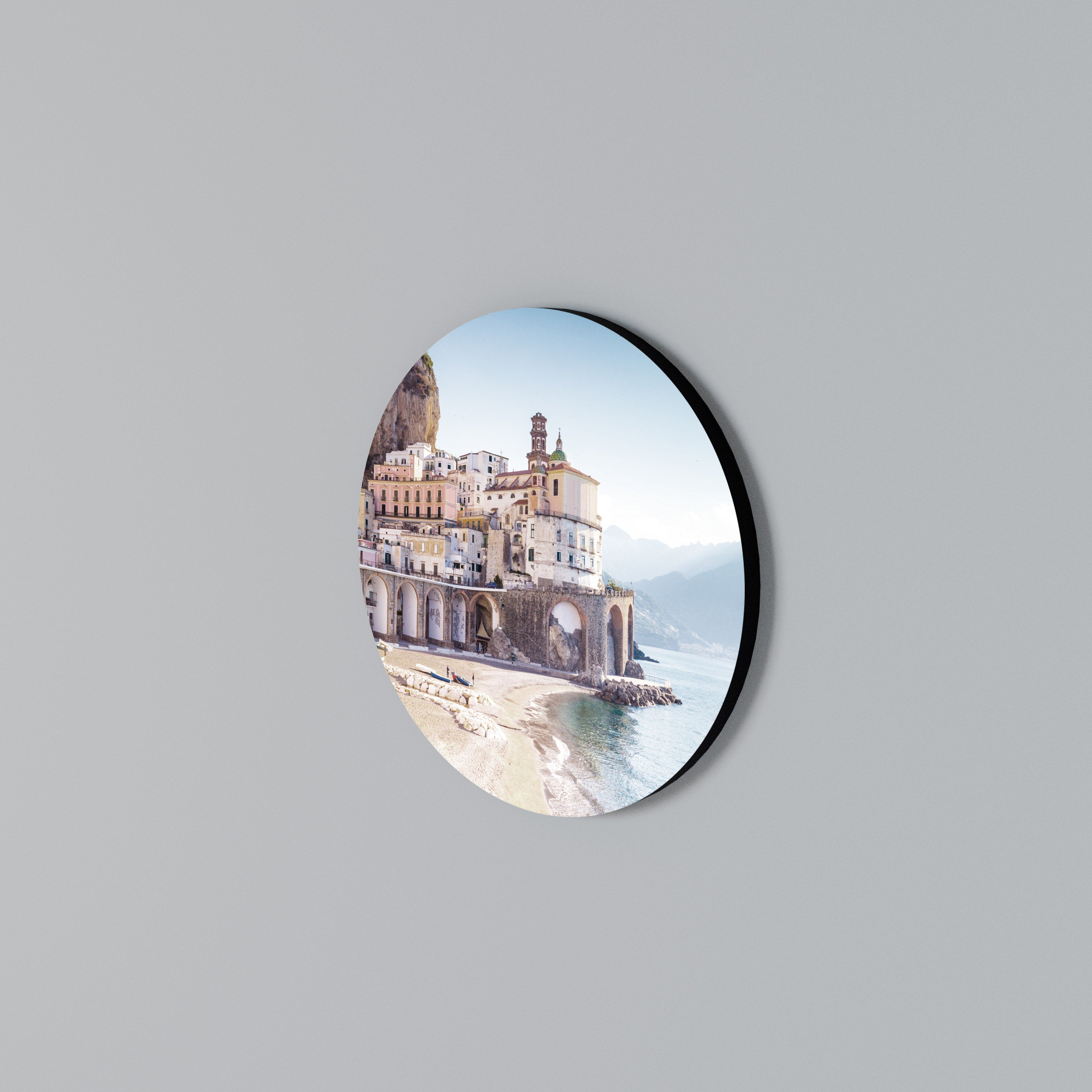SEASIDE ARCHITECTURAL FANTASY Round Wall Art