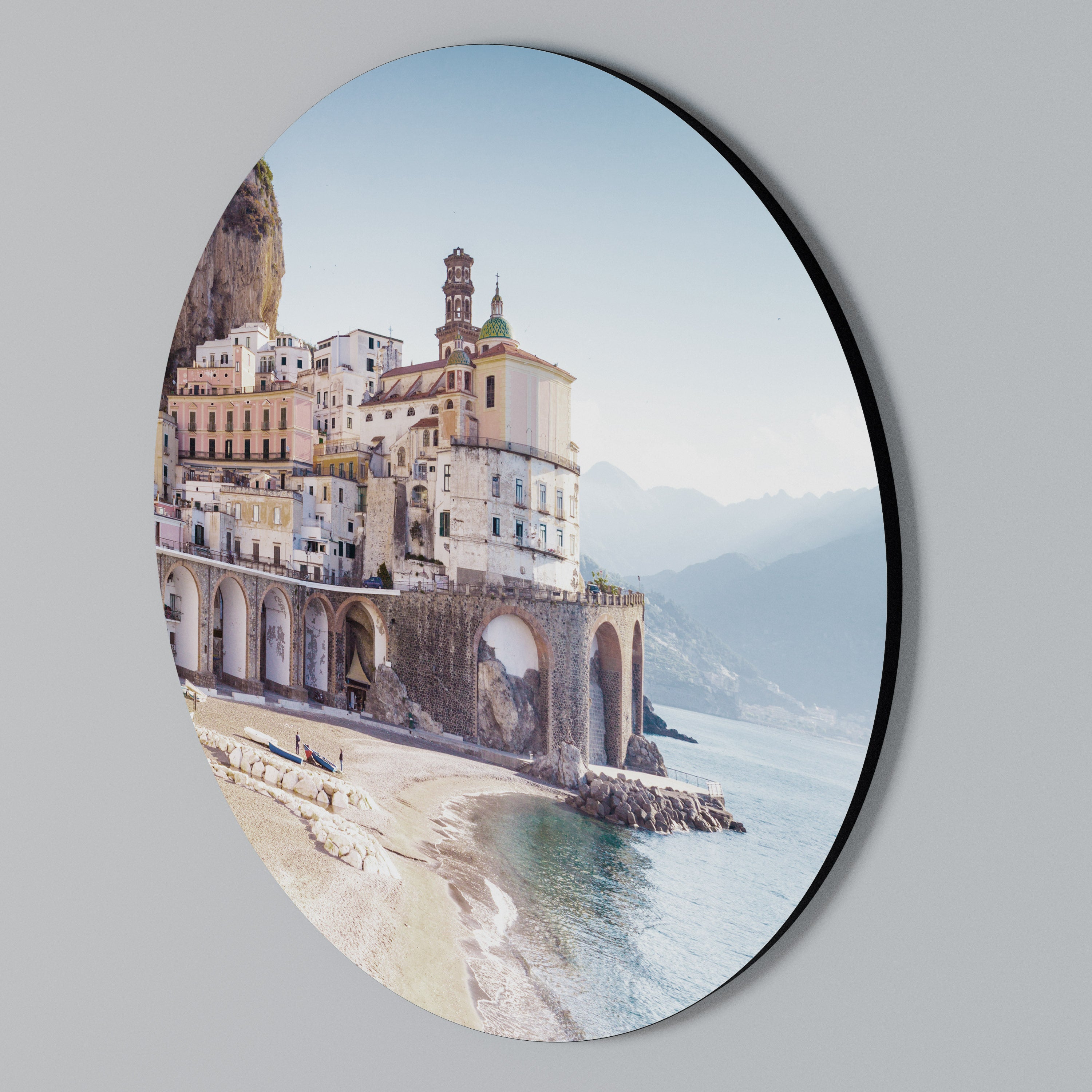 SEASIDE ARCHITECTURAL FANTASY Round Wall Art