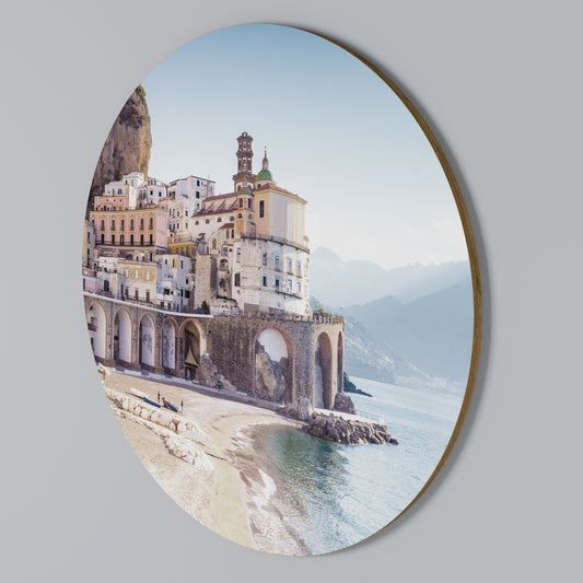SEASIDE ARCHITECTURAL FANTASY Kulatá nástěnná dekorace
