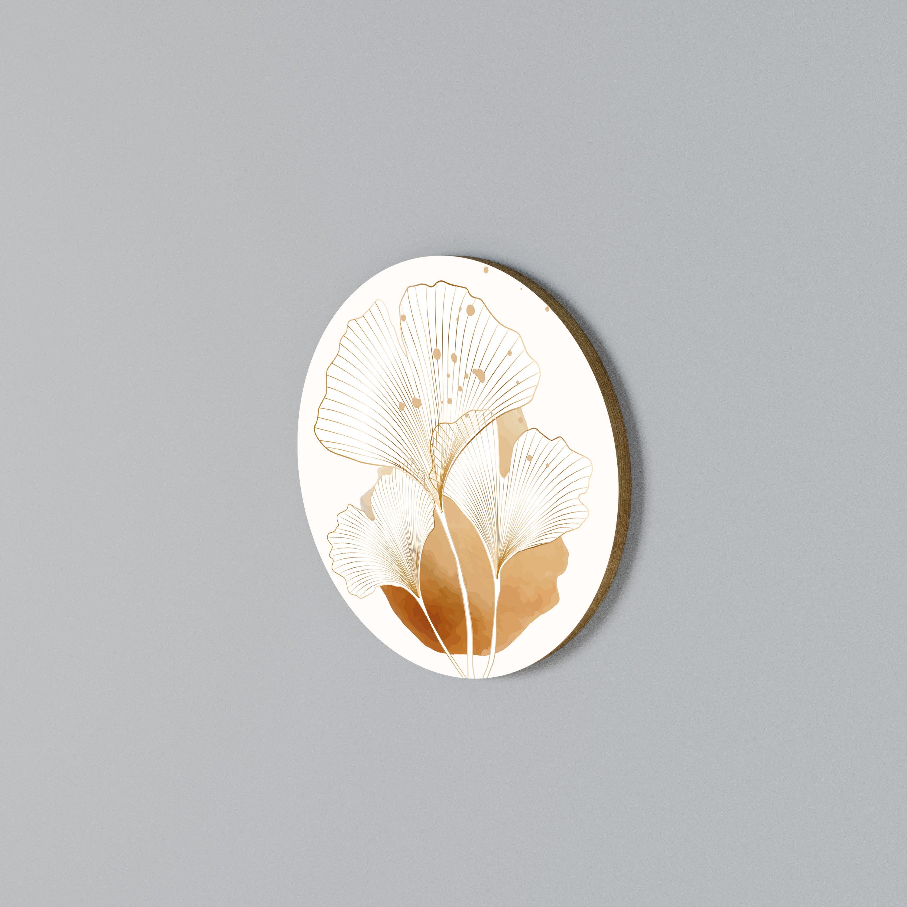 GOLDEN GINKGO DREAMS Round Wall Art
