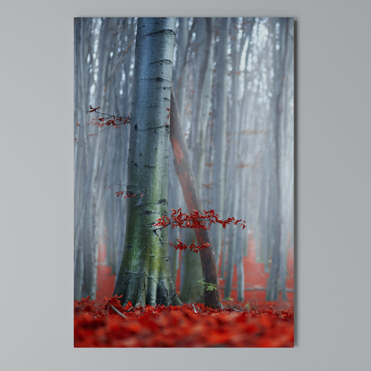 TRANQUIL RED ELEGANCE Vertical Canvas Print
