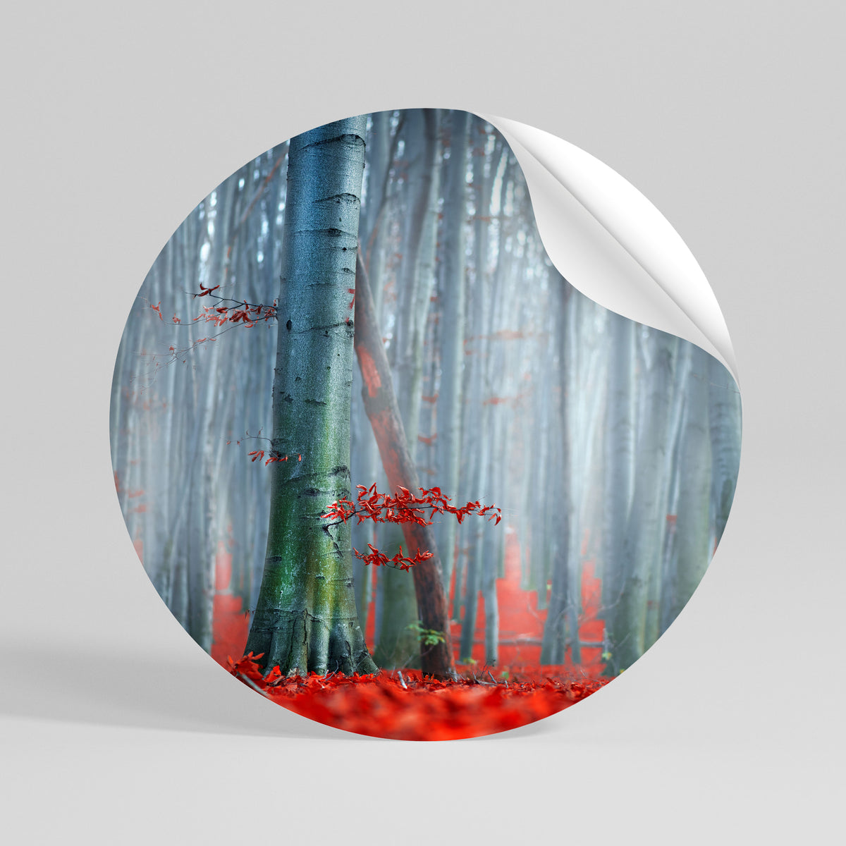 TRANQUIL RED ELEGANCE Kulatá samolepka