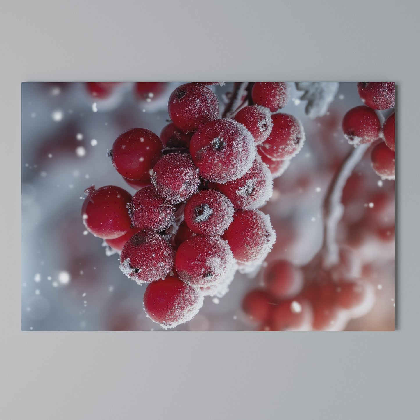 WINTER'S CRIMSON TREASURES Horizontal Canvas Print