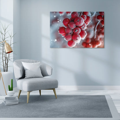 WINTER'S CRIMSON TREASURES Horizontal Canvas Print