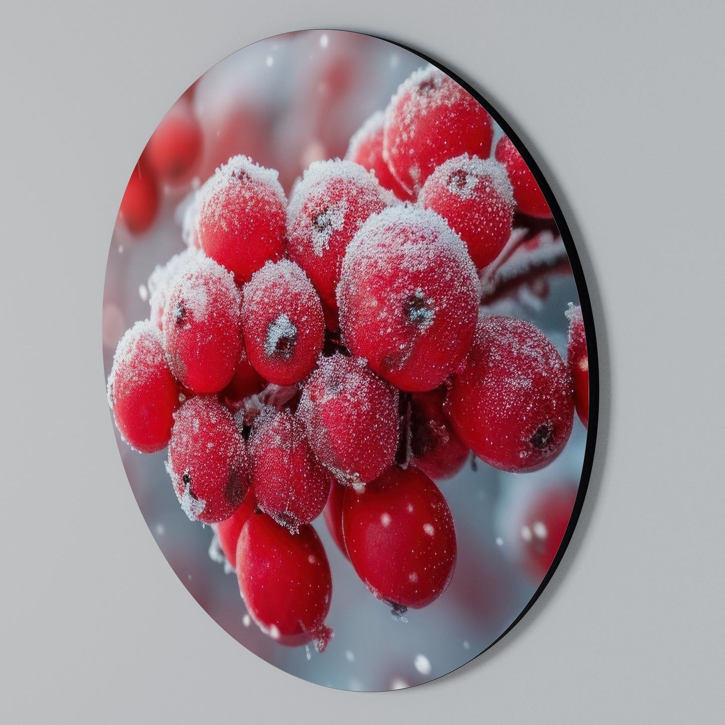 WINTER'S CRIMSON TREASURES Kulatá nástěnná dekorace
