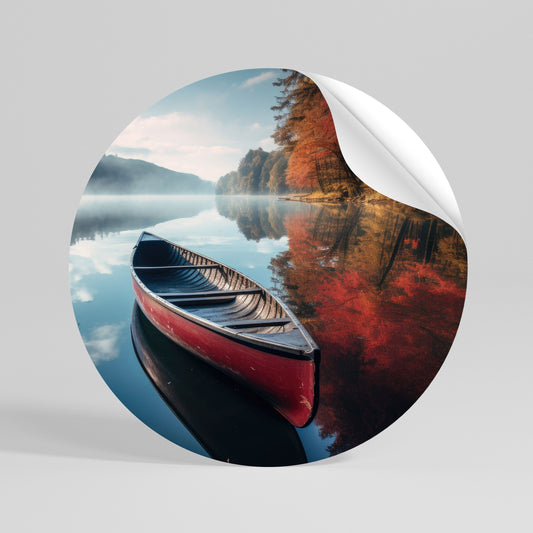 BOAT OF TRANQUILITY Kulatá samolepka