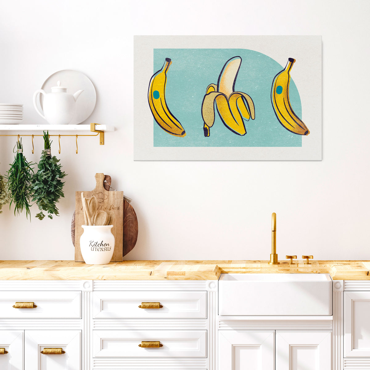 BOLD BANANA BOUQUET Horizontal Canvas Print