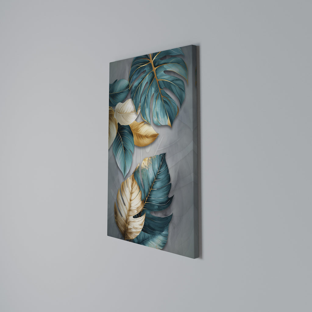 ELEGANCE IN LEAVES Vertical Canvas Print