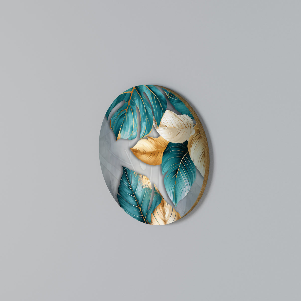 ELEGANCE IN LEAVES Kulatá nástěnná dekorace