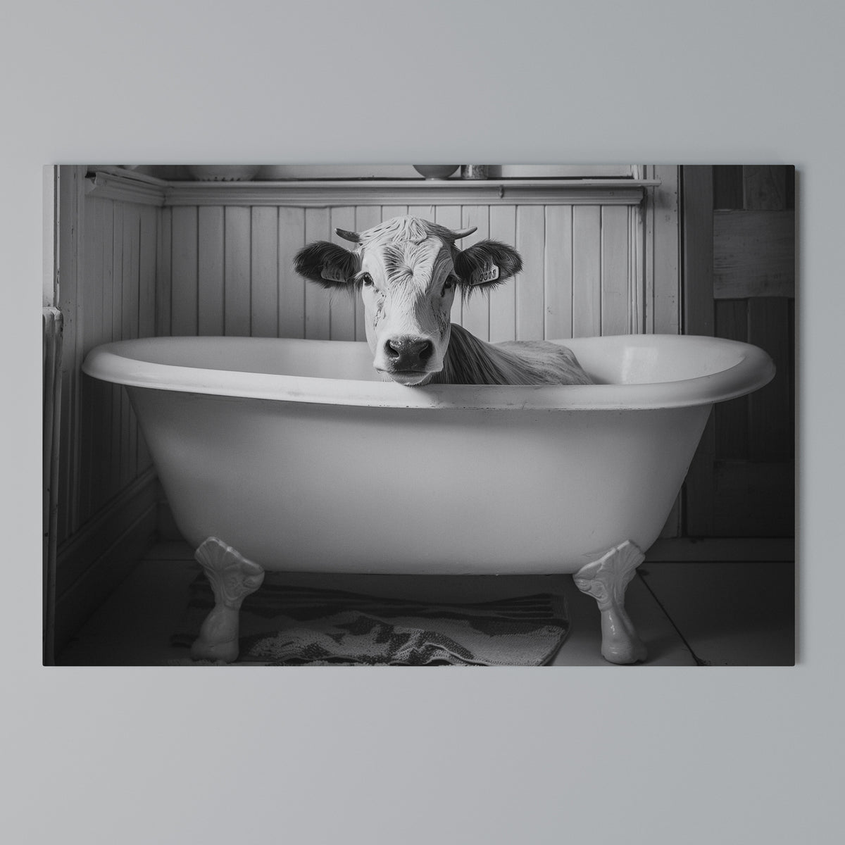 COW IN RELAXATION Horizontal Canvas Print