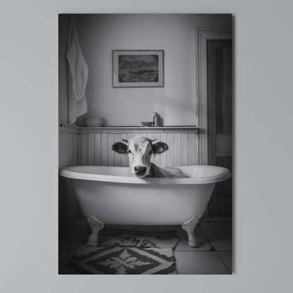 COW IN RELAXATION Vertical Canvas Print