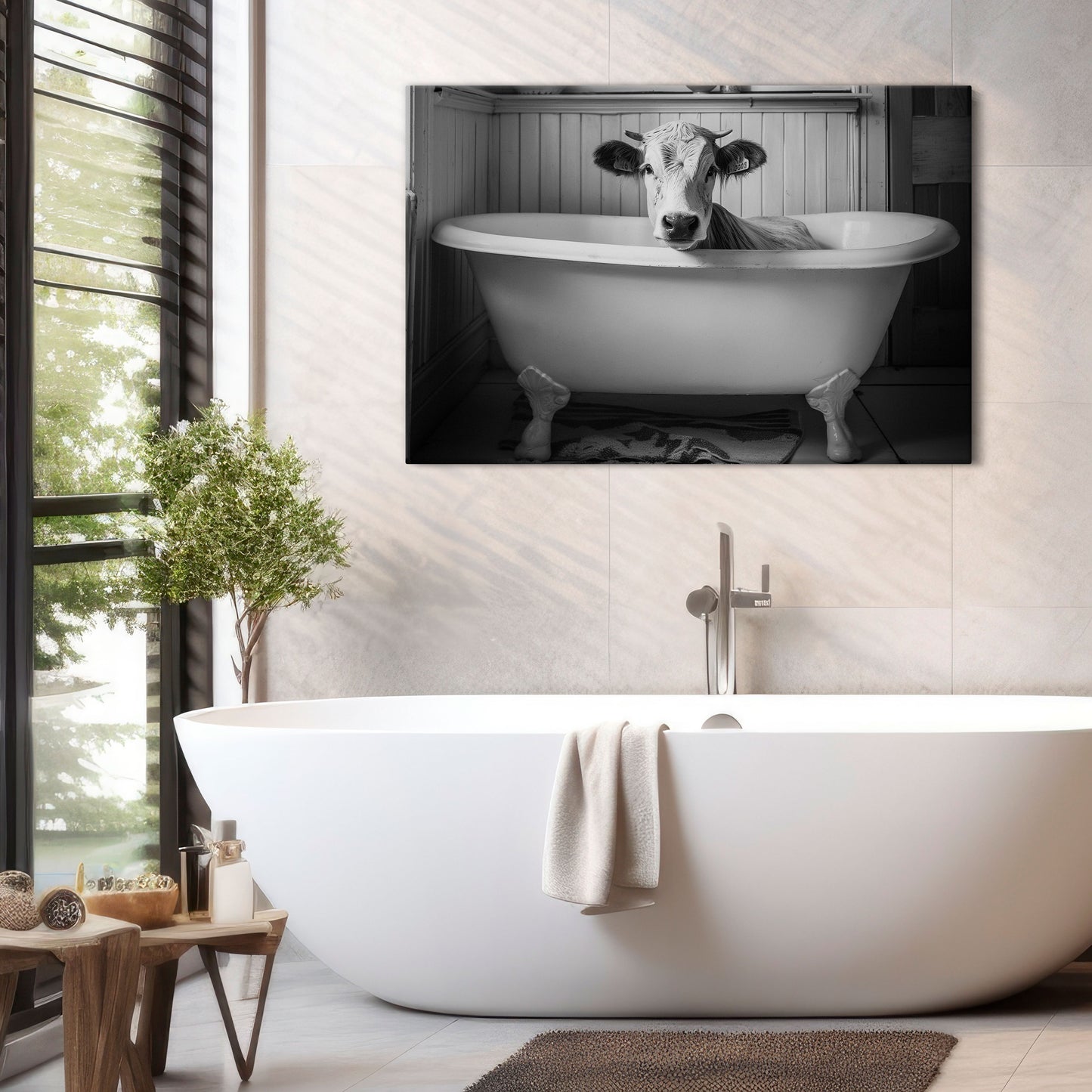COW IN RELAXATION Horizontal Canvas Print