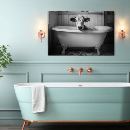 COW IN RELAXATION Horizontal Canvas Print