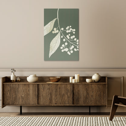 SERENE LEAFY FANTASIES Vertical Canvas Print