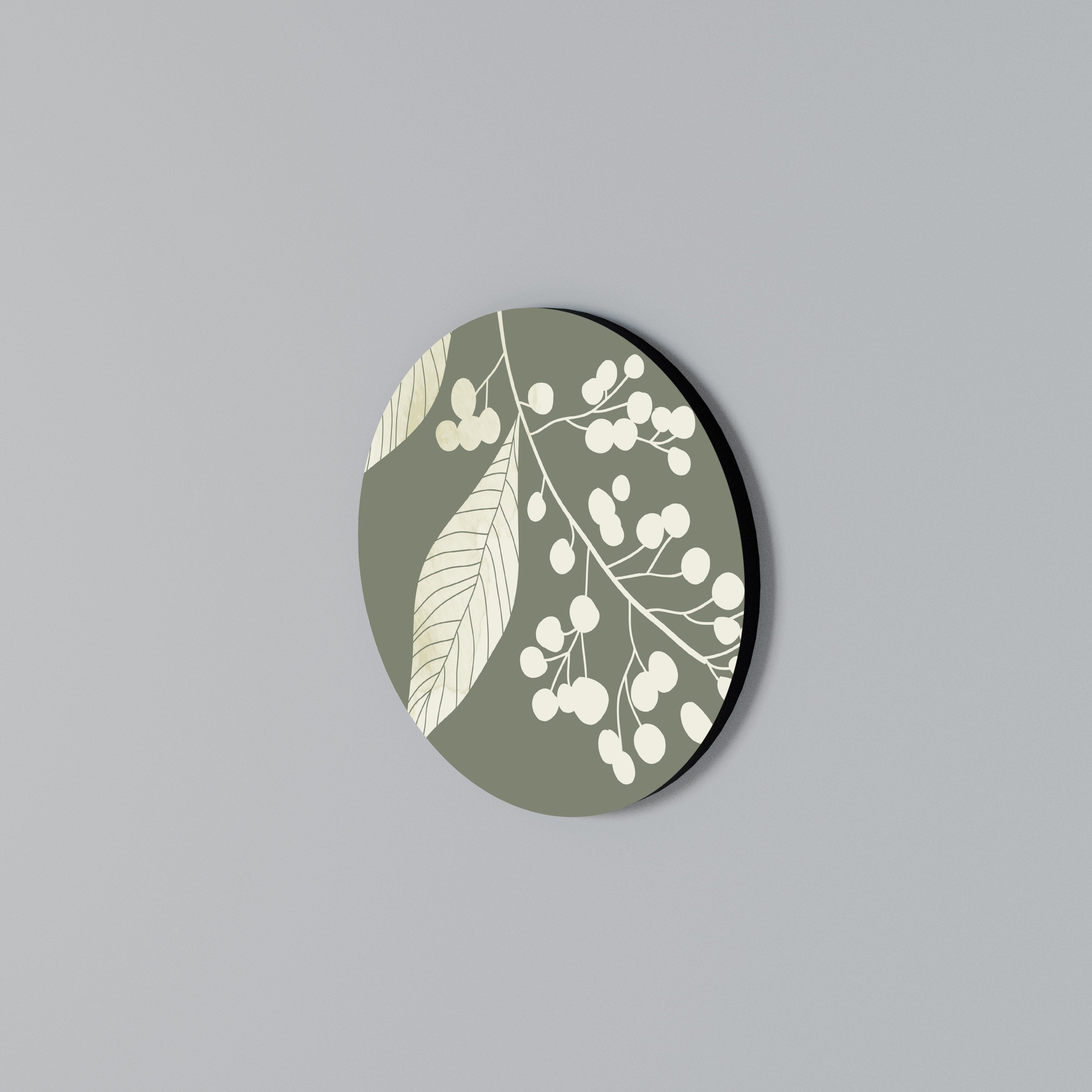 SERENE LEAFY FANTASIES Round Wall Art