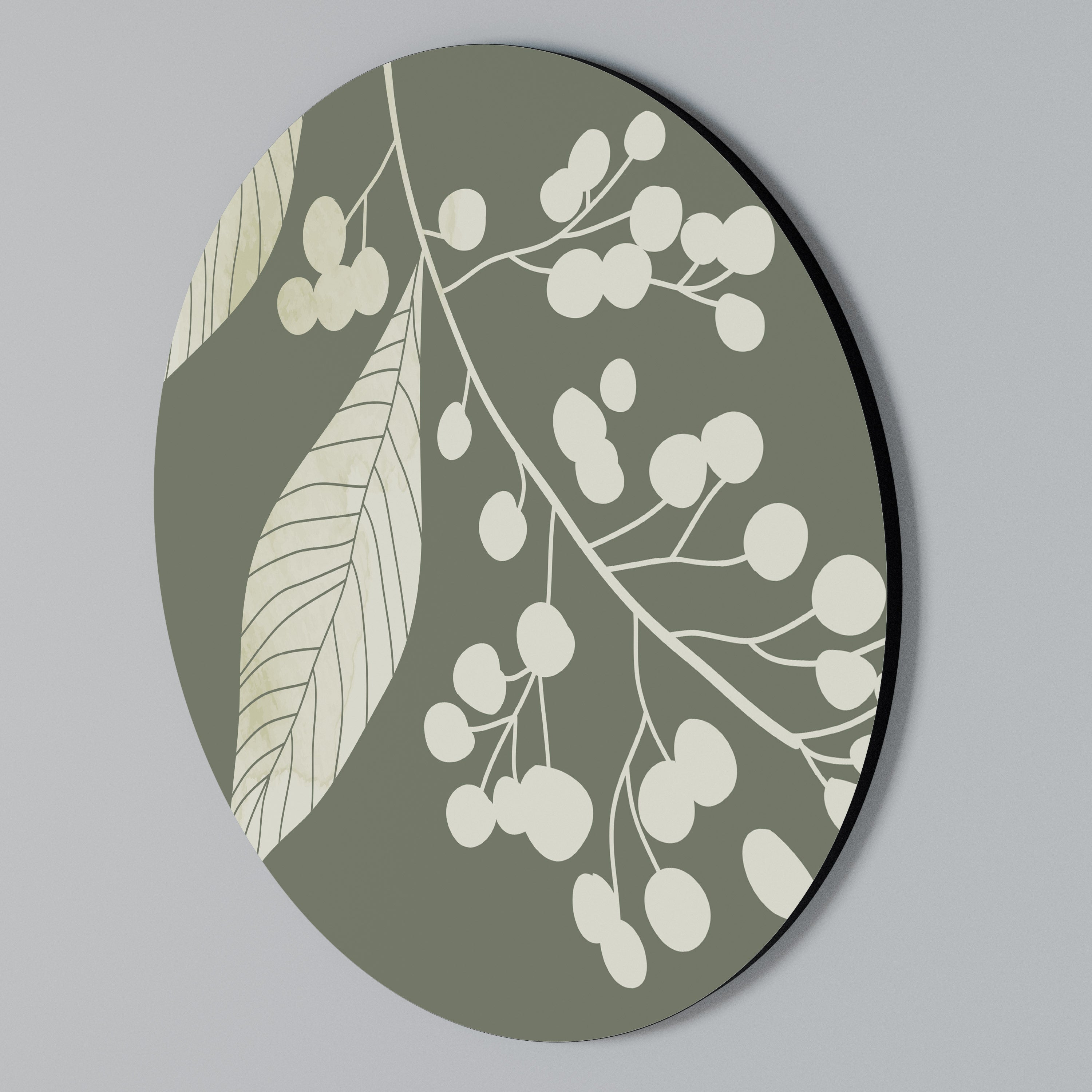 SERENE LEAFY FANTASIES Round Wall Art