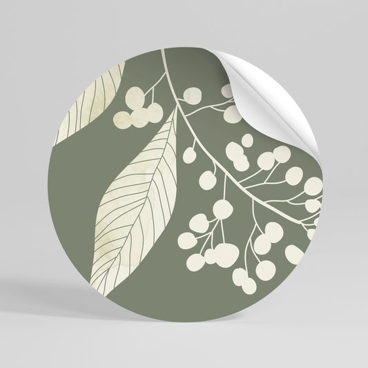 SERENE LEAFY FANTASIES Kulatá samolepka