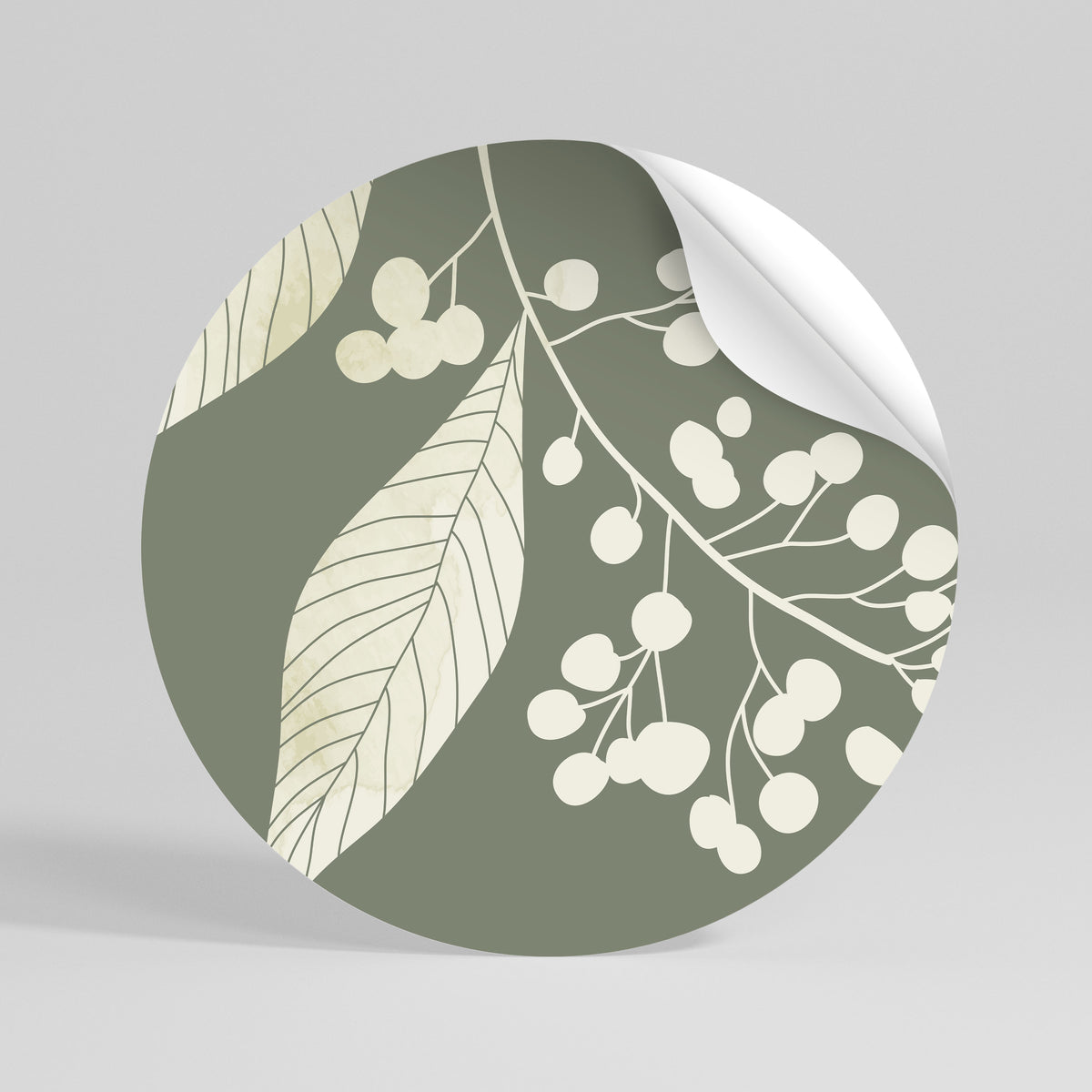 SERENE LEAFY FANTASIES Kulatá samolepka