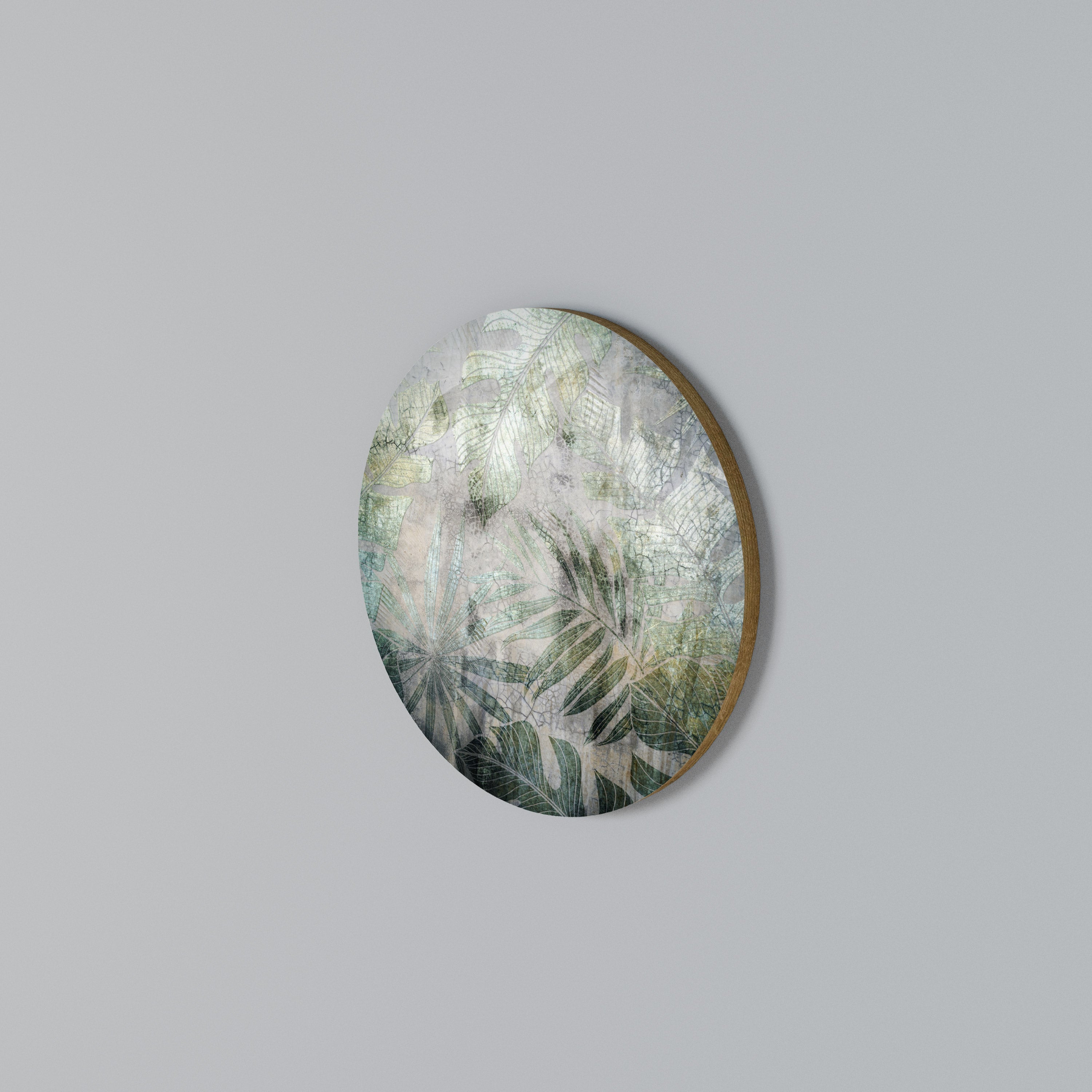 HARMONY IN GREENERY Round Wall Art