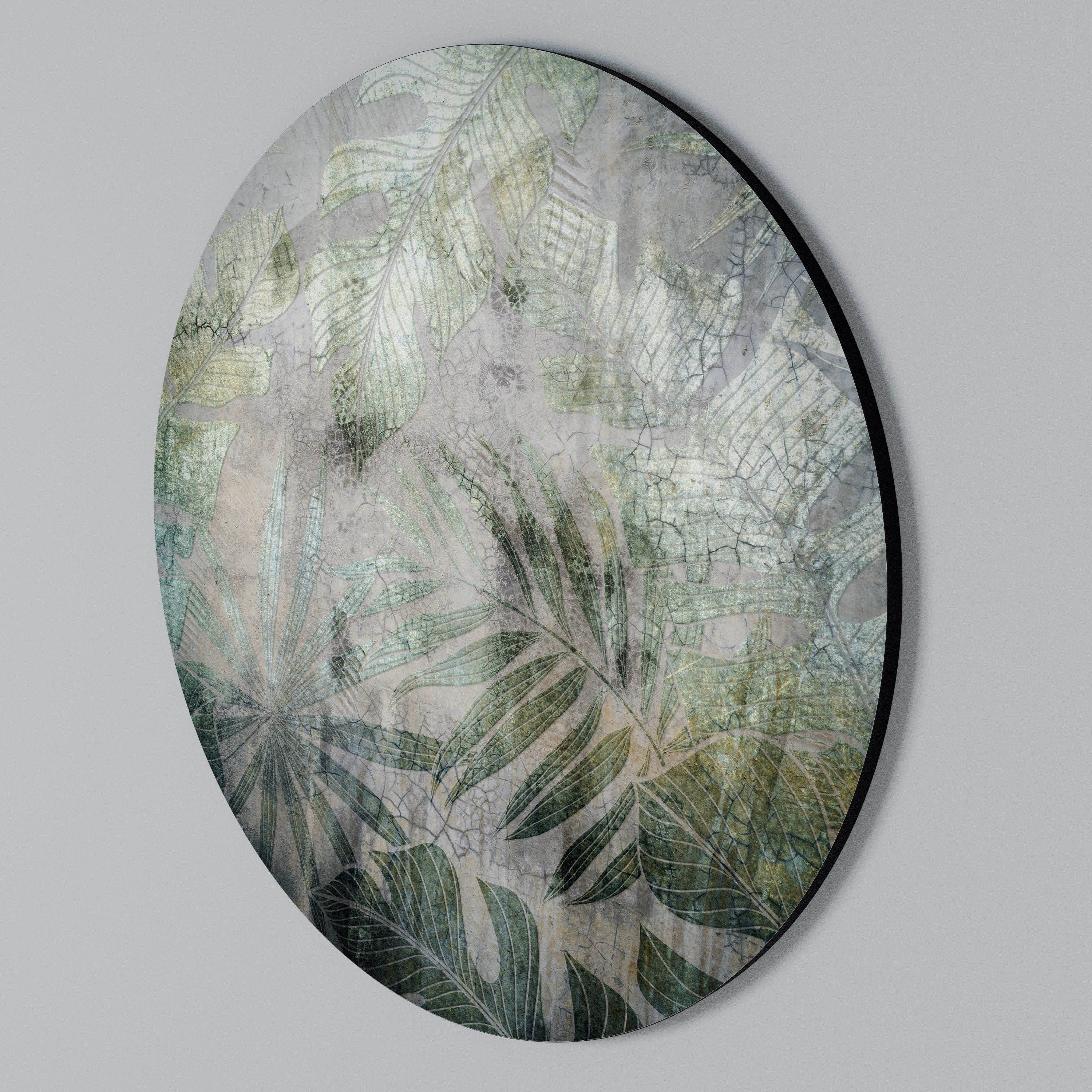 HARMONY IN GREENERY Round Wall Art