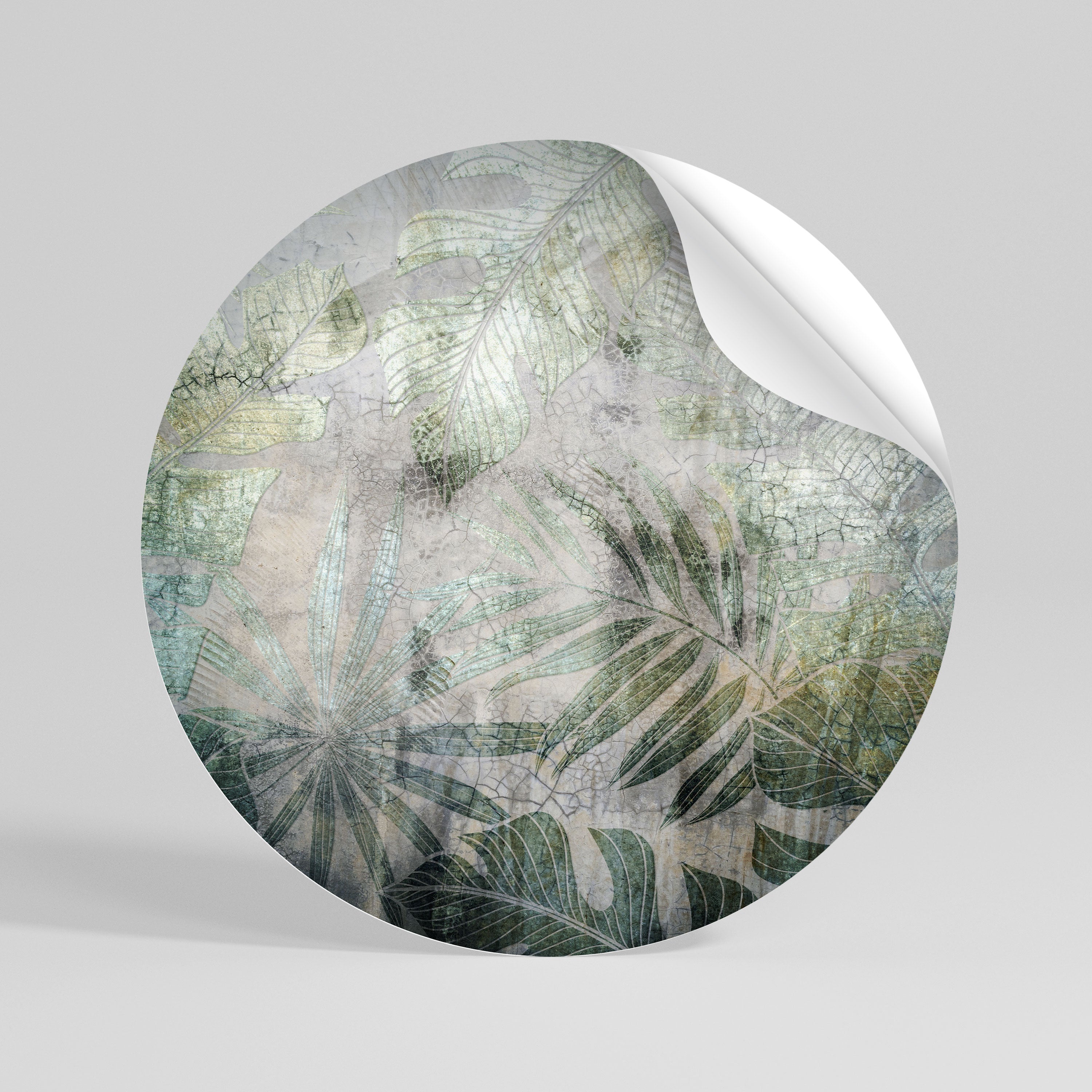 HARMONY IN GREENERY Peel and Stick Round Sticker