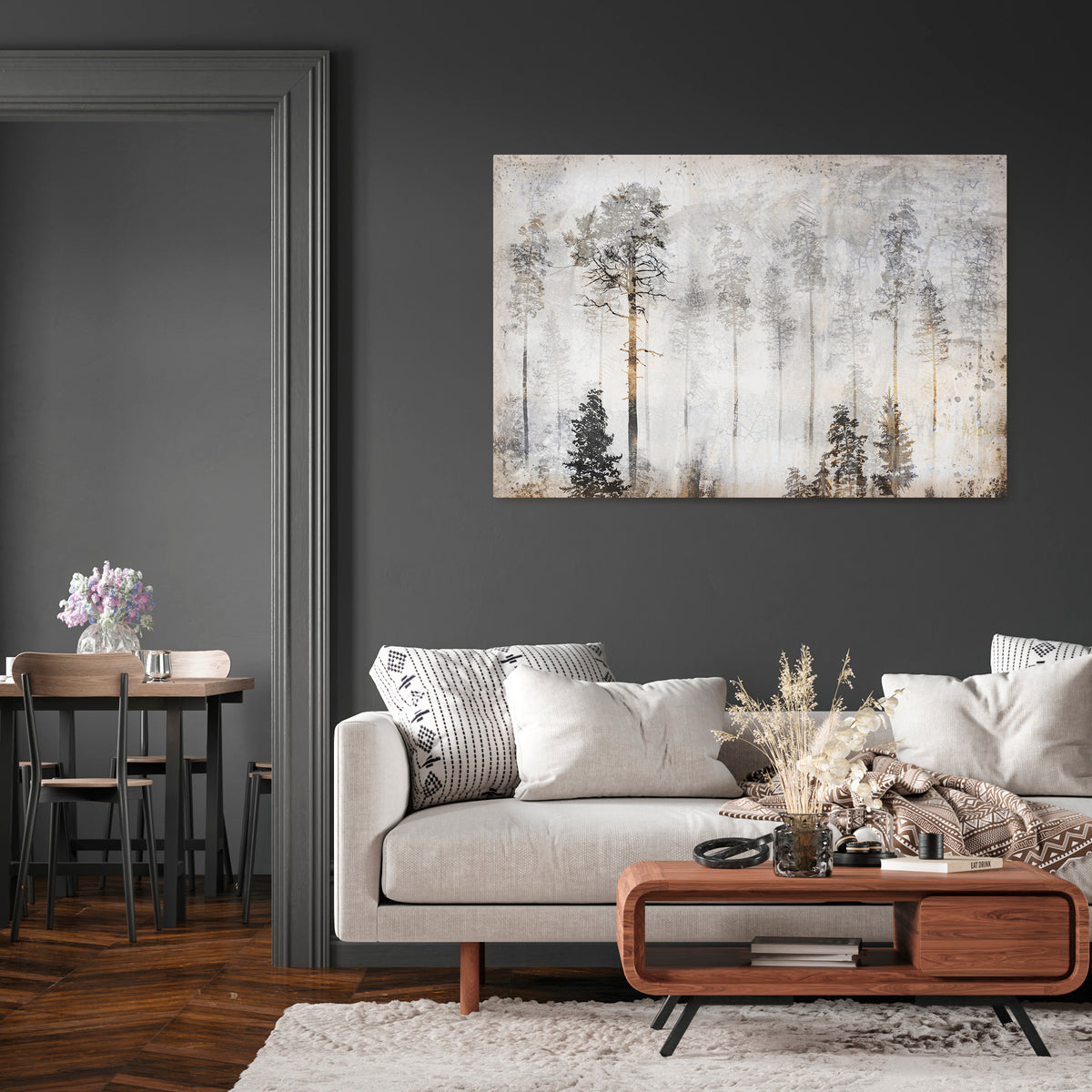 FADE IN THE TREES Horizontal Canvas Print