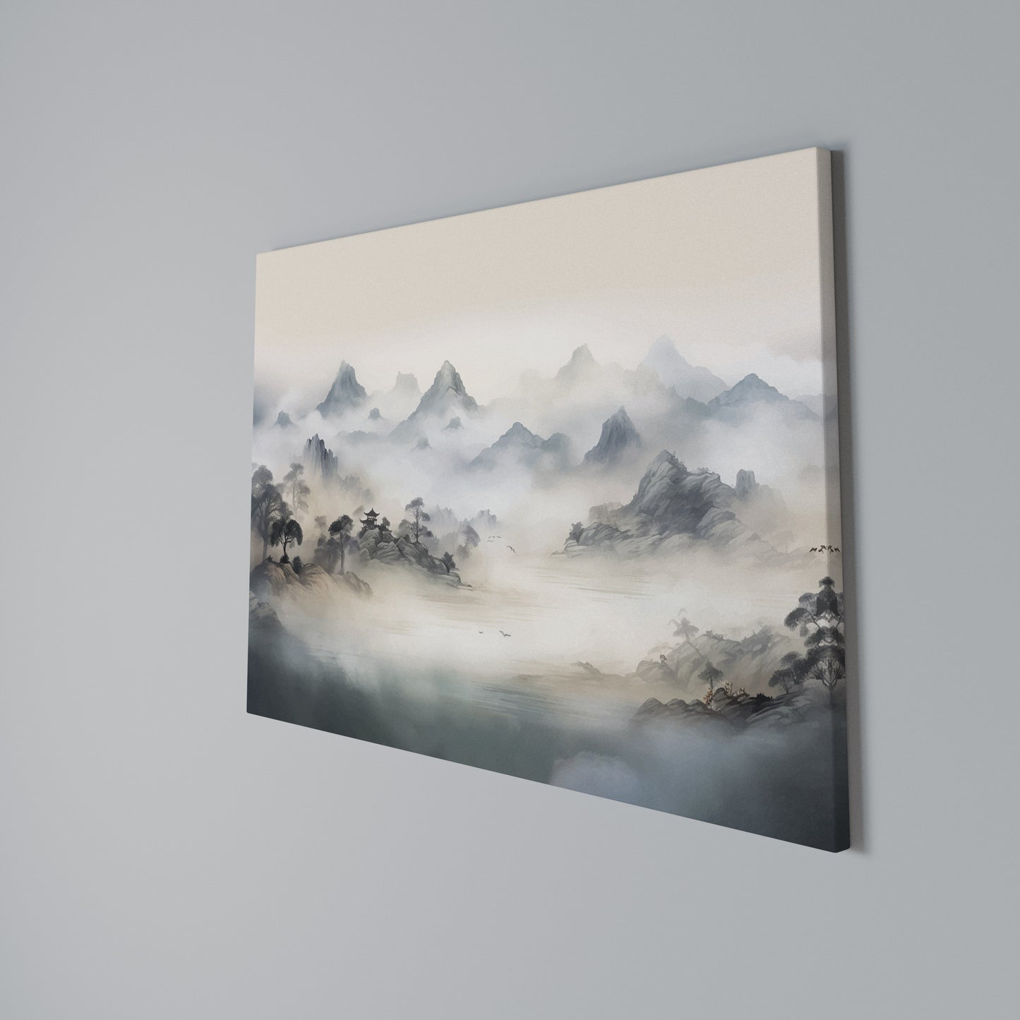 HIDDEN TEMPLE MIST Horizontal Canvas Print