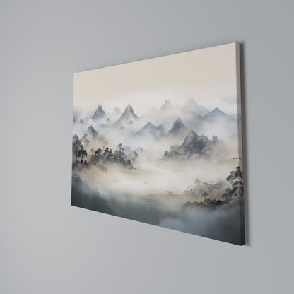 HIDDEN TEMPLE MIST Horizontal Canvas Print