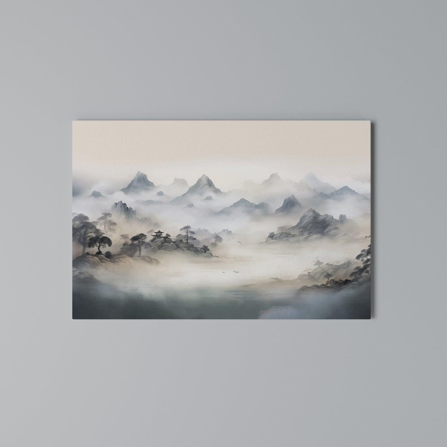 HIDDEN TEMPLE MIST Horizontal Canvas Print
