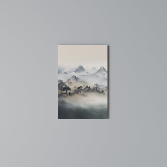 HIDDEN TEMPLE MIST Vertical Canvas Print