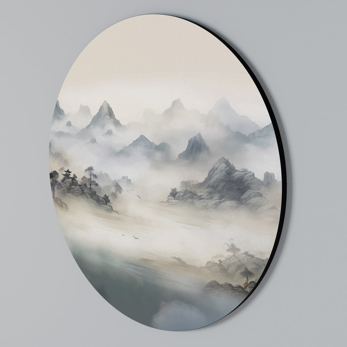 HIDDEN TEMPLE MIST Kulatá nástěnná dekorace