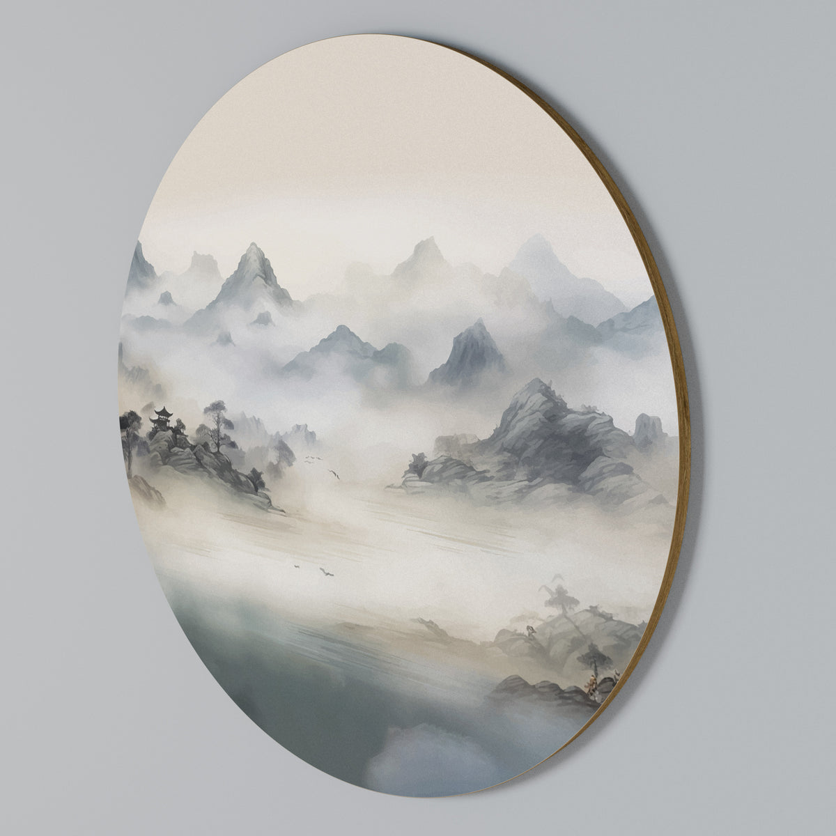 HIDDEN TEMPLE MIST Kulatá nástěnná dekorace