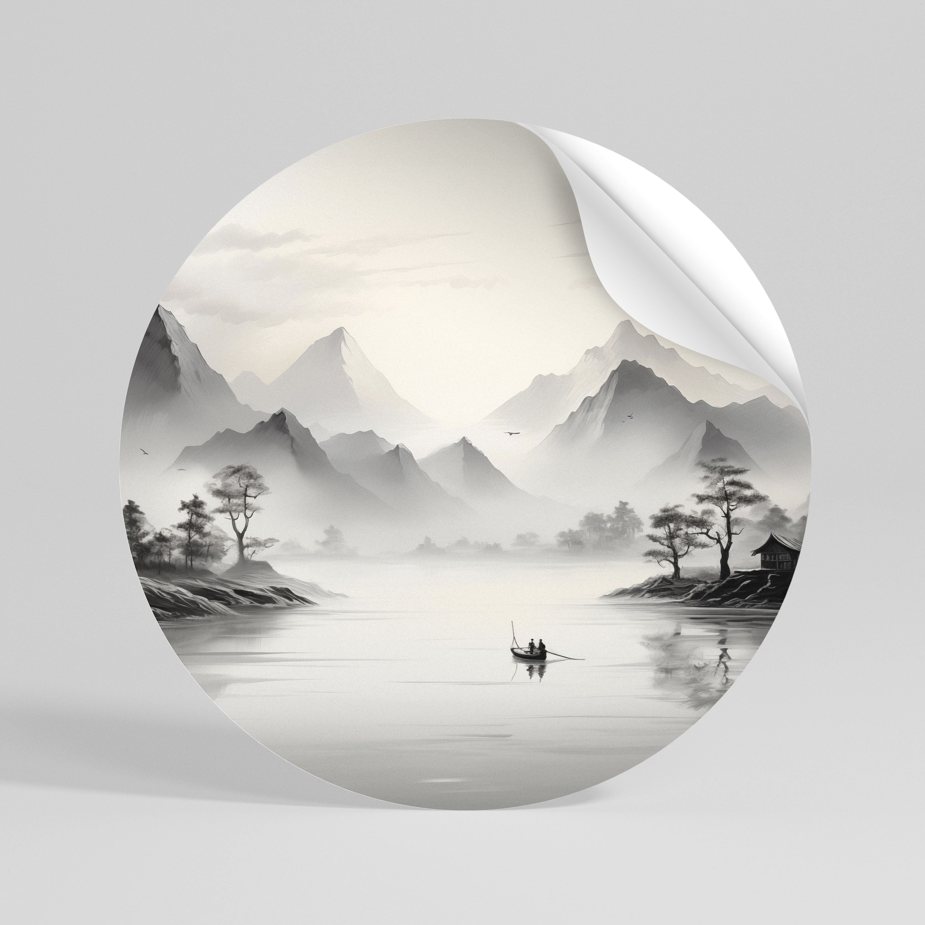 ASIAN VENTURE Peel and Stick Round Sticker