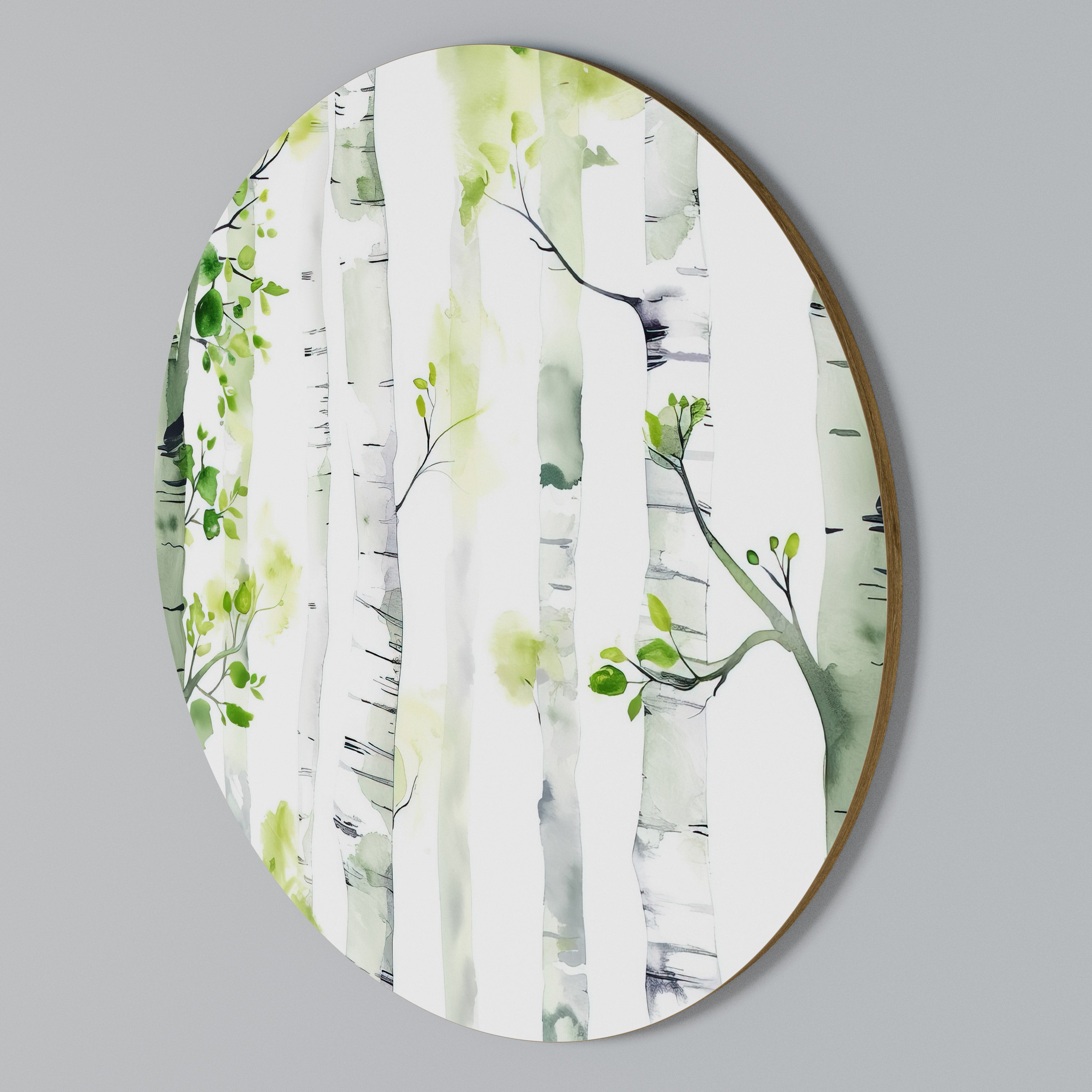BIRCHY SOLACE Round Wall Art