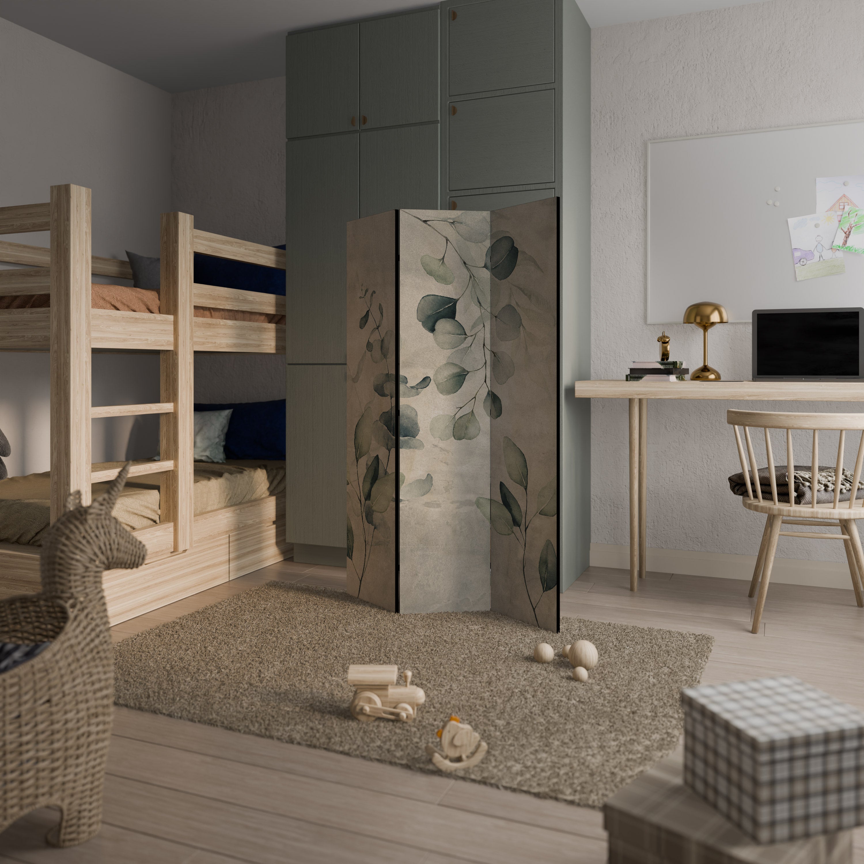 EARTHY TONED ELEGANCE 3dílný paraván